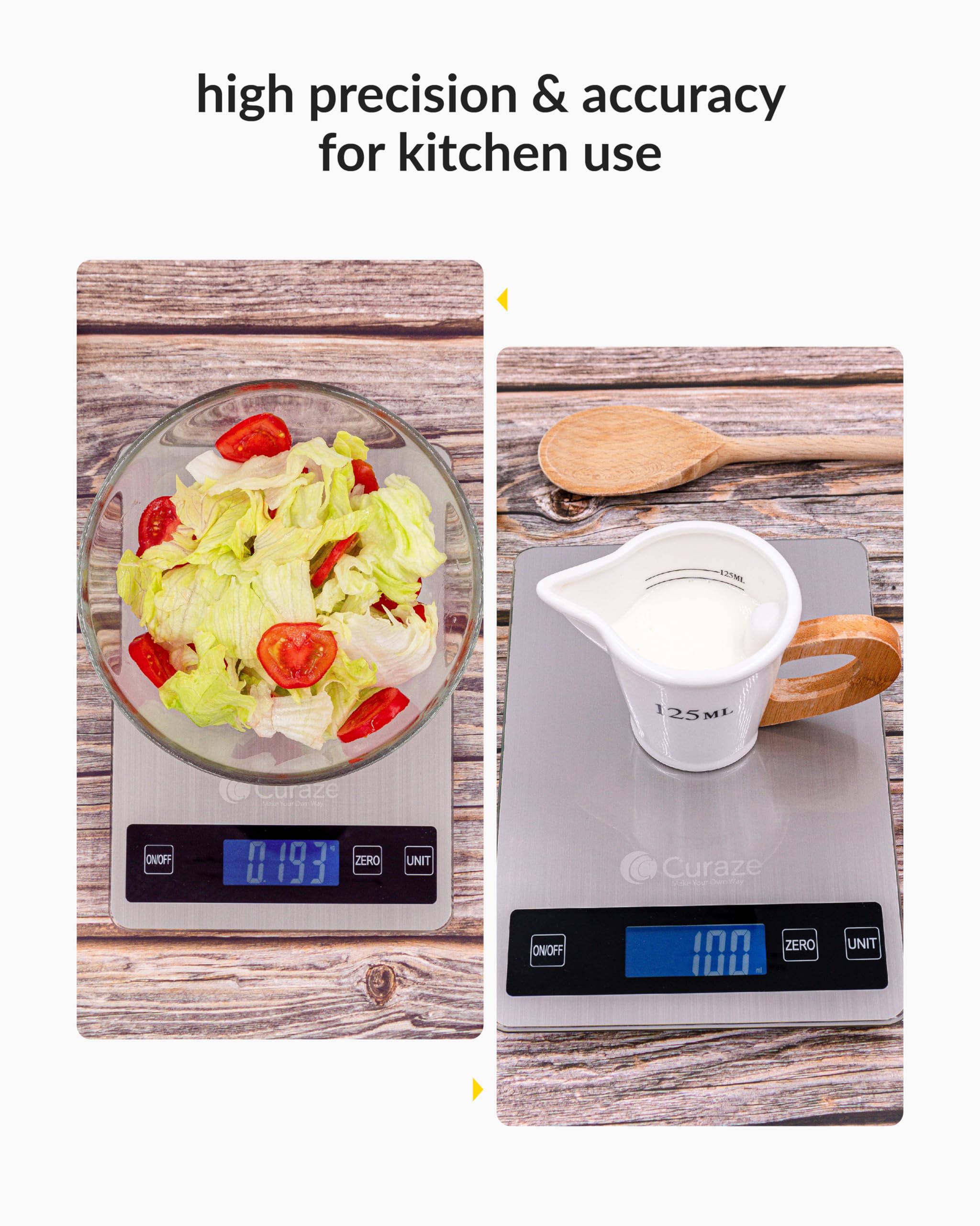 Curaze Digital Food Weight Machine For Kitchen Up To 10 Kg Capacity - Accurate Kitchen Weighing Scale For Home Baking, Cooking &